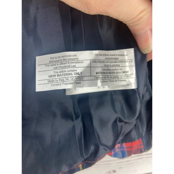 Tommy Hilfiger Colorful Plaid Full Zip‎ Varsity Puffer Vest Size 24 Months - Picture 6 of 7